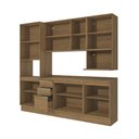 Ver imagem 5 de Armário de Cozinha Compacta Nicho Micro-ondas 100% Mdf 250cm Nogueira Celeste Kappesberg