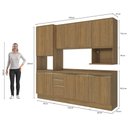 Ver imagem 4 de Armário de Cozinha Compacta Nicho Micro-ondas 100% Mdf 250cm Nogueira Celeste Kappesberg