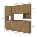 Ver imagem 3 de Armário de Cozinha Compacta Nicho Micro-ondas 100% Mdf 250cm Nogueira Celeste Kappesberg