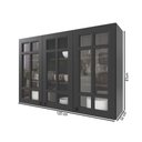 Ver imagem 3 de Armário Aéreo Cozinha Bariloche 3 Portas com Vidro 100% MDF 6225.26 Chumbo - Indekes