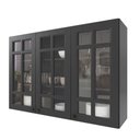 Ver imagem 1 de Armário Aéreo Cozinha Bariloche 3 Portas com Vidro 100% MDF 6225.26 Chumbo - Indekes