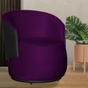 Ver imagem 1 de Poltrona Organica Beatriz Veludo Roxo C/ Composê Corano Preto - Lm Decor