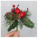 Ver imagem 1 de Kit 6 Ramos Pera Decoração de Natal Artificial com Brilho 16cm