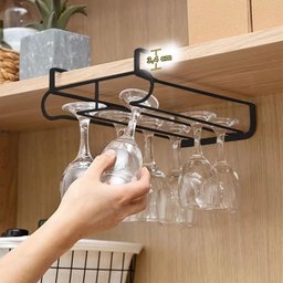 Suporte Duplo Copos Organizador de Taças Vinho Armario de Encaixe Porta Copo Gin Cozinha Armario Sus - 2