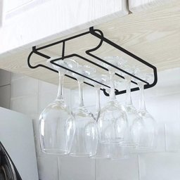 Suporte Duplo Copos Organizador de Taças Vinho Armario de Encaixe Porta Copo Gin Cozinha Armario Sus - 3