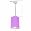Ver imagem 2 de Lustre Pendente Cilíndrico Vivare Md-4200 Cúpula em Tecido 14x15cm - Bivolt Lustres Vivare Lilás 110