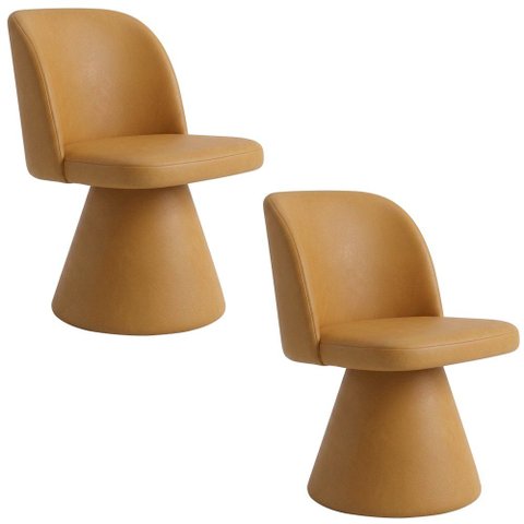 Kit 02 Cadeiras de Jantar Liz Base Fixa Corano Caramelo - Nexta Casa