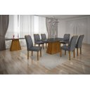 Ver imagem 3 de Mesa de Jantar Slim Retangular Tampo MDF/Vidro 120cm Pampulha New Moveis Leifer Freijó/Chumbo, Copo 