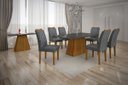 Ver imagem 3 de Mesa de Jantar Slim Retangular Tampo MDF/Vidro 120cm Pampulha New Moveis Leifer Freijó/Chumbo, Copo