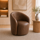 Ver imagem 4 de Poltrona Decorativa Yara Base Giratória Corino Modena Sala Estar Quarto Recepção Confortável