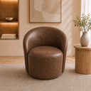 Ver imagem 1 de Poltrona Decorativa Yara Base Giratória Corino Modena Sala Estar Quarto Recepção Confortável