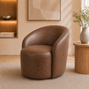 Ver imagem 2 de Poltrona Decorativa Yara Base Giratória Corino Modena Sala Estar Quarto Recepção Confortável