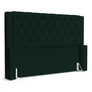 Cabeceira Atena para Cama Box Queen Size 160cm Capitonê com Frame Veludo Verde Escuro - Abmaza