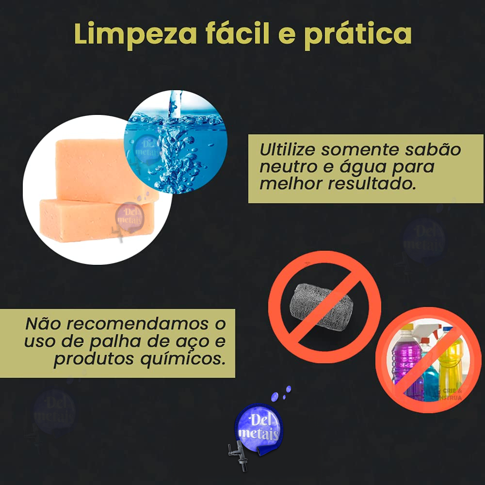 Torneira com Filtro Gourmet Cozinha Bancada 1/4 Volta Flexível + 02 Refil Extra Del Metais - 10