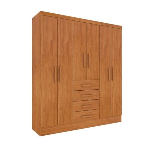 Guarda Roupa Casal 6 Portas 4 Gavetas Arizona s/ Espeho s/ Pés - Tcil Cinamomo