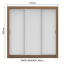 Ver imagem 4 de Guarda Roupa Casal Madesa Lyon Plus 3 Portas de Correr 4 Gavetas - Rustic/branco