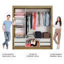 Ver imagem 5 de Guarda Roupa Casal Madesa Lyon Plus 3 Portas de Correr 4 Gavetas - Rustic/branco