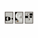Ver imagem 1 de Tríptico - Quadros Decorativos Abstrato Geométrico Grande:Madeira