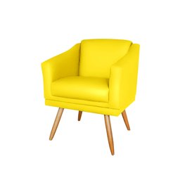 Kit 2 Poltronas para Sala Recepção Escritório Consultório Suede Amarelo - 2