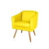 Kit 2 Poltronas para Sala Recepção Escritório Consultório Suede Amarelo - 2