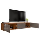 Ver imagem 5 de Rack Bancada Eros para TV 60" 180cm MDF-MDP Cinza Pérola-Noce Casa D Móveis