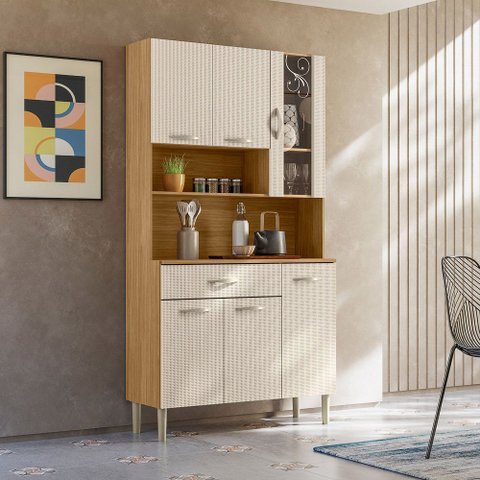 Armário de Cozinha 6 Portas 1 Gaveta Golden Plus Freijo/soft - Ssx Multicoisas