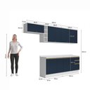 Ver imagem 4 de Armário de Cozinha Completa 100% Mdf 300cm Branco/azul Profundo Celeste Kappesberg