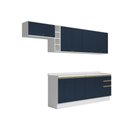 Ver imagem 2 de Armário de Cozinha Completa 100% Mdf 300cm Branco/azul Profundo Celeste Kappesberg