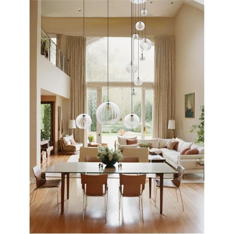 Conjunto Lustres para Sala de Estar e Sala de Jantar Mix - Branco