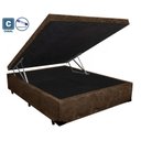 Ver imagem 3 de Cama Box Baú Casal Conforto Suede Marrom + Colchão Casal Conforto Espuma D33 16x138x188