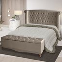 Ver imagem 1 de Kit de Quarto Cabeceira de Cama Box e Calçadeira Baú Toquio Casal Queen 160 Cm Suede Capuccino Eli M