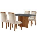 Ver imagem 6 de Sala de Jantar Mesa 120cm Mdf Vidro Canto Reto 4 Cadeiras