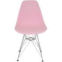 Ver imagem 3 de Kit 4 Cadeiras Charles Eames Eiffel Base Metal Cromado Rosa