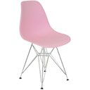 Ver imagem 5 de Kit 4 Cadeiras Charles Eames Eiffel Base Metal Cromado Rosa