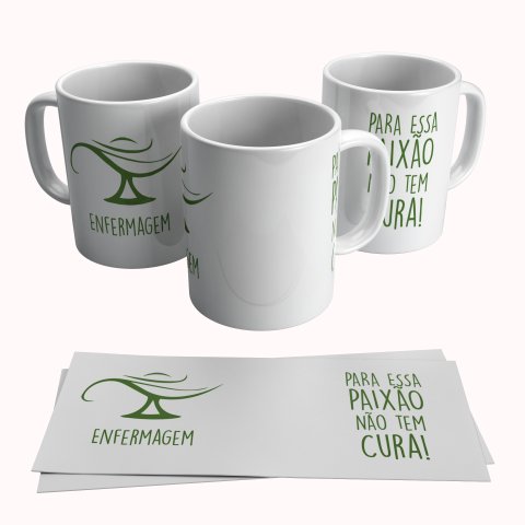 Canecas de Porcelana Branca Personalizada Logo Das Profissões Enfermagem