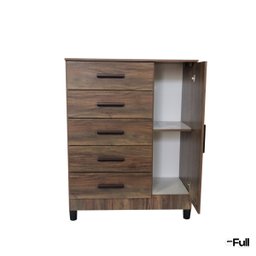 Cômoda Sapateira Gaveteiro Multiuso 1 Porta 5 Gavetas Rústico - 7
