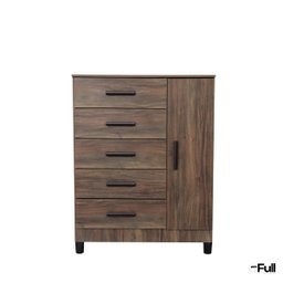 Cômoda Sapateira Gaveteiro Multiuso 1 Porta 5 Gavetas Rústico - 6