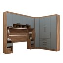 Ver imagem 1 de Quarto 8 Portas 6 Gavetas Cabeceira Cs Paris Luciane Móveis Avelã Pf-Grey Sky Pf