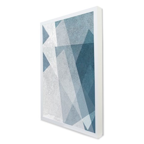 Quadro Decorativo Caixa Elementos Geométricos Ii Tacolado Moldura Caixa 3cm Madeira sem Vidro 60 X 9