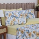 Ver imagem 3 de Jogo de Cama Queen 6p Lençol + Fronha Esmeralda Percal 100% Algodão:conchas Amarelo