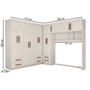 Ver imagem 4 de Guarda-roupa Casal Modulado Belgrado 11 Portas 6 Gavetas Branco - Panorama Móveis