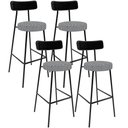 Ver imagem 1 de Kit 04 Banquetas Alta Cozinha Sala Jantar Em Aço Milão L02 Couríssimo Preto Pied Poule - Lyam Decor