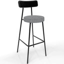 Ver imagem 3 de Kit 04 Banquetas Alta Cozinha Sala Jantar Em Aço Milão L02 Couríssimo Preto Pied Poule - Lyam Decor