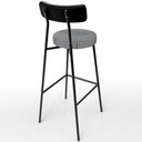 Ver mais imagens de Kit 04 Banquetas Alta Cozinha Sala Jantar Em Aço Milão L02 Couríssimo Preto Pied Poule - Lyam Decor
