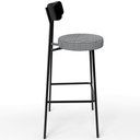 Ver imagem 7 de Kit 04 Banquetas Alta Cozinha Sala Jantar Em Aço Milão L02 Couríssimo Preto Pied Poule - Lyam Decor