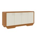 Ver imagem 7 de Buffet Aparador Sala de Jantar 4 Portas Arcus 180 cm Orgânico com LED - Cedro e Offwhite