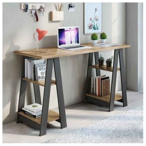 Escrivaninha Jcm Vigor Noronha/grafite Jcm Movelaria