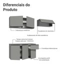 Ver imagem 5 de Armário de Cozinha Compacta Suspenso 200cm Cinza Nice Madesa 04