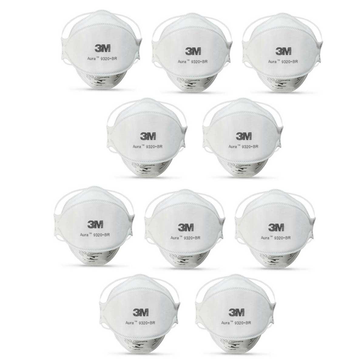 Máscara 3m Aura 9320+br Pff2 N95 Respirador S/ Válvula 10und ...