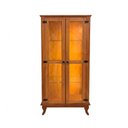 Ver imagem 5 de Cristaleira Bella Luna Madeira Maciça com LED 2 Portas de Vidro Vintage Clássica Castanho